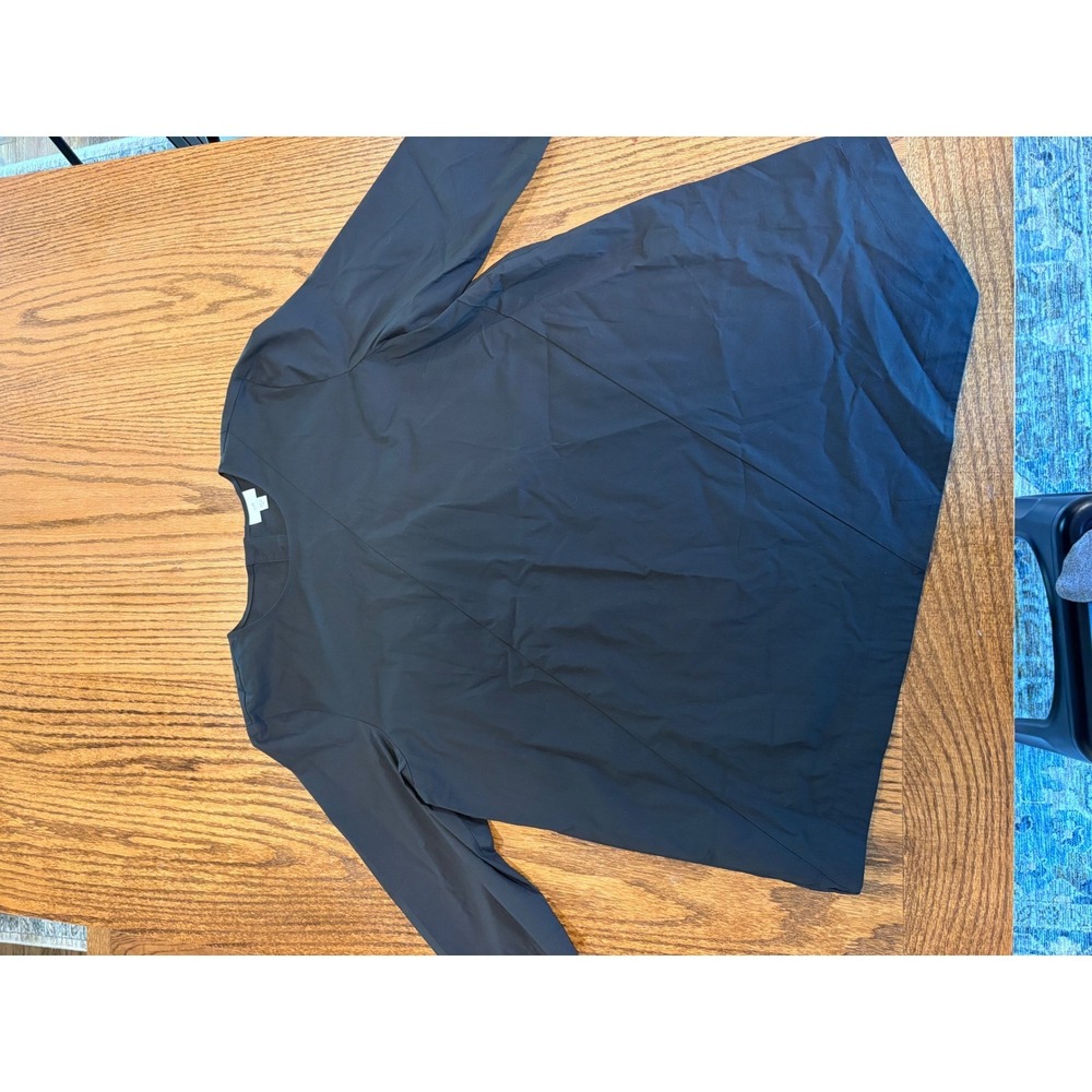 J. Jill Womens XL Black Long Sleeve Button Back Diagonal Seam Tunic Top